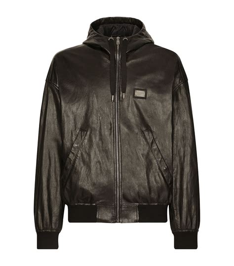 dolce gabbana hooded leather jacket